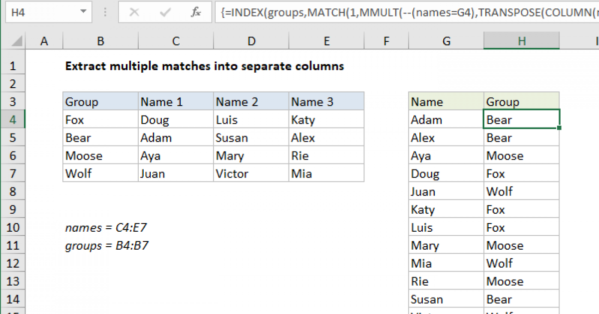 Index and match on multiple columns Excel formula Exceljet